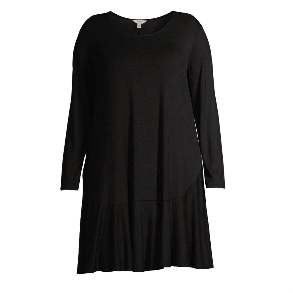 Terra and Sky🦋Plus Size Knit Peplum Dress|Black